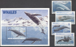 Delcampe - BAT 1996, Whales, 4val +BF - Baleines
