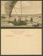Delcampe - Ceylon Old Postcard Fishing Canoe Native Sailing Boat, Colombo, Fishermen, Beach - Sri Lanka (Ceylon)