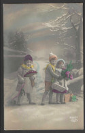 Delcampe - CPA - ILLUSTRATION CHAMPIGNON - PHOTO ENFANTS À NOËL - Pilze