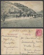 Delcampe - Afghanistan British India KE7 1a 1909 Old Postcard Caravan To KABUL Khyber Pass - Afghanistan