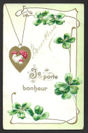 Delcampe - CPA - ILLUSTRATION CHAMPIGNON - GAUFRÉE - " JE PORTE BONHEUR " - Pilze