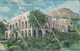 Delcampe - Bf376 Cartolina Capri Hotel Pagano Pittorica 1917 Provincia Di Napoli - Napoli (Neapel)