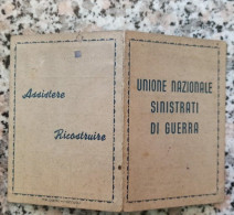 Delcampe - Bm10 Tessera Unione Nazionale Sinistrati Di Guerra  Contursi Salerno - Tessere Associative