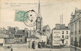 Delcampe - 77* MELUN  Place De La Porte De Paris - Rue Du Miroir        RL14.0048 - Melun