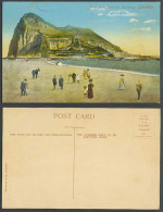 Delcampe - Gibraltar Old Postcard The Rock From Spanish Territory, Beach Men Women & Girls - Gibraltar