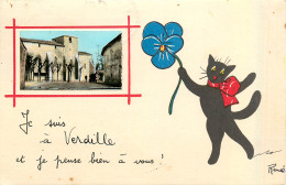 Delcampe - 16* VERDILLE E Pensee»    Chat  (CPSM 9x14cm)   RL30,0174 - Sonstige & Ohne Zuordnung