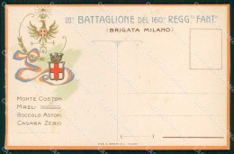 Delcampe - Militari III° Battaglione 160° Regg. Fanteria Brigata Milano Cartolina KF4675 - Regimente
