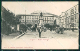 Delcampe - Napoli Città Piazza Municipio Ragozino 4111 Cartolina MX5119 - Napoli (Neapel)