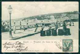 Delcampe - Napoli Città Mestieri Pescatori Tirano Reti Cartolina MX8235 - Napoli (Neapel)
