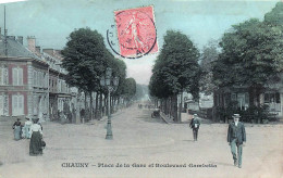 Delcampe - 02* CHAUNY Place De La Gare      RL46,0114 - Chauny