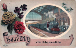 Delcampe - 13* MARSEILLE  « souvenir »  - Train En Gare         RL46,0758 - Unclassified