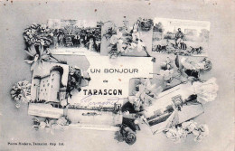 Delcampe - 13* TARASCON  « un Bonjour » Multi-vues       RL46,0714 - Tarascon