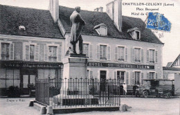 Delcampe - 45* CHATILLON COLIGNY  Place Becquerel  - Hotel Cheval Blanc    RL60,0028 - Chatillon Coligny