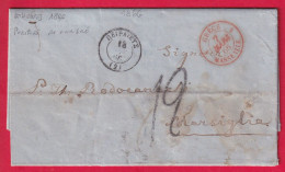 Delcampe - LETTRE DE ATHENES GRECE 1866 PURIFIEE AU VIANIGRE ENTREE GRECE MARSEILLE - 1849-1876: Classic Period