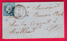 Delcampe - N°22 GC 792 LE CAYLAR HERAULT CAD TYPE 22 POUR MILLAUD AVEYRON INDICE 9 - 1849-1876: Classic Period