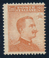 Delcampe - Italia Regno 1916 Michetti 20 C. Senza Filigrana Dent. 13¼ N.107A MLH* - Andere & Zonder Classificatie