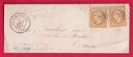 Delcampe - N°21 X2 GC 1286 LA DELIVRADE CALVADOS POUR CAEN - 1849-1876: Classic Period