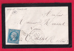 Delcampe - N°22 PARIS ETOILE 23 TRONQUEE R DU FBG ST ANTOINE POUR CUSSET ALLIER INDICE 19 - 1849-1876: Classic Period