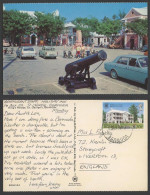 Delcampe - Bermuda 20c 1981 Postcard King's Parade St George's Car Park Street Scene Cannon - Bermuda