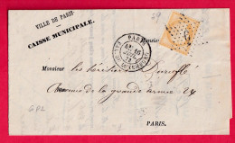 Delcampe - N°59 PARIS ETOILE 9 P2 PAL DE LUXEMBORG POUR PARIS - 1849-1876: Classic Period