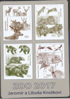 Delcampe - Czech Republic 2017 ZOO Tiger Wolverine Flamingo Deer - Petit Format : 2001-...