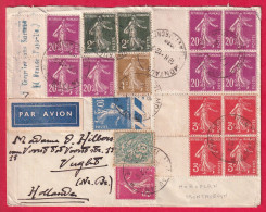Delcampe - N°111 190 277A 278 278B 279 MONTAUBAN 1939 TARN ET GARONNE LETTRE PAR AVION SANS SURTAXE POUR LES PAYS BAS - 1921-1960: Modern Period