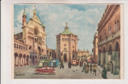 Delcampe - CREMONA  PIAZZA DEL DUOMO  ILLUSTRATA  NOLLI M. 1953 - Cremona