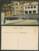 Delcampe - Gibraltar Old Postcard Church Parade Hargraves Barracks Military Music Band Boys - Gibraltar