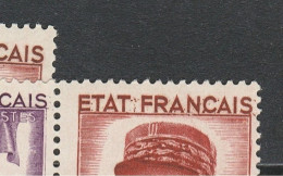 Delcampe - TRIPLE VAR N°576 VIOLET Sans BRUN + VAR N°580 MOUCHES à MERDE + IMP TRES DECALEE Sur F 580 Neuf ** - Unused Stamps