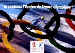 Delcampe - CPA Olympische Spiele 1992, Französische Olympiamannschaft, Skispringer - Sonstige & Ohne Zuordnung