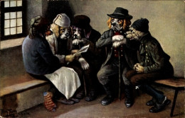 Delcampe - Artiste CPA Thiele, Arthur, Die Dorfpolitiker, Vermenschlichte Hunde - Sonstige & Ohne Zuordnung