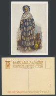 Delcampe - Georgia Woman Traditional Costumes Artist Signed Russia Russian Old ART Postcard - Georgia