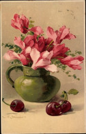 Delcampe - Artiste Lithographie Klein, Catharina, Apenveilchen, Kirschen - Sonstige & Ohne Zuordnung