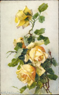 Delcampe - Artiste CPA Klein, Catharina, Blumen, Gelbe Rosen - Sonstige & Ohne Zuordnung