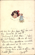 Delcampe - Artiste CPA Colombo, E., Mädchen, Puppe - Sonstige & Ohne Zuordnung