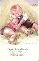 Delcampe - Artiste CPA Mauzan, Kinder Schlafen Am Stroh, Aupres De Ma Blonde - Sonstige & Ohne Zuordnung