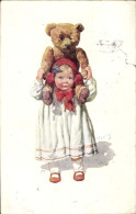 Delcampe - Artiste CPA Feiertag, Karl, Mädchen Mit Einem Teddybären - Spielzeug & Spiele