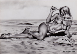 Delcampe - # DONNINA SEXY - DISEGNO OMBREGGIATO CON L'AEROGRAFO (3) - Mode