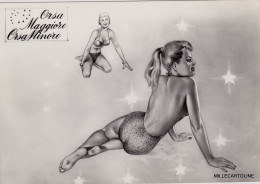 Delcampe - # DONNINA SEXY -"ORSA MAGGIORE / MINORE"  DISEGNO OMBREGGIATO CON L'AEROGRAFO - Mode