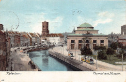Delcampe - L070 Denmark 1921 Copenhagen Thorvaldsens Museum Trams Postcard - Dänemark