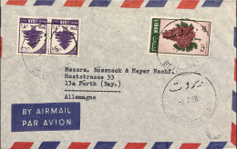 Delcampe - Lebanon Cover Beirut To Germany 05.07.1956 Airmail 40P Rate 35P Grapes Stamp - Libanon
