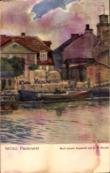 Delcampe - Artiste CPA Muder, E. W., Jelgava Mitau Lettland, Fischmarkt - Lettland