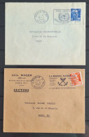 Delcampe - France 1953 N°885 Et 886 Sur 2 Lettres Avec Belle Ob TB - 1945-54 Marianne Of Gandon