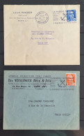 Delcampe - France 1953 N°885 Et 886 Sur 2 Lettres Avec Belle Ob TB - 1945-54 Marianne Of Gandon