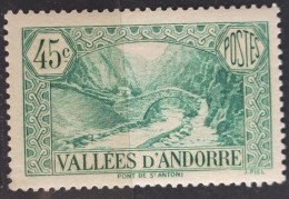 Delcampe - Andorre Français 1937/43 N°63 *TB Cote 7€ - Unused Stamps