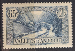 Delcampe - Andorre Français 1937/43 N°68 *TB Cote 20€ - Unused Stamps