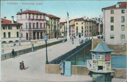 Delcampe - Bf81 Cartolina Vicenza Citta' Ponte Degli Angeli Edicola 1919 - Vicenza