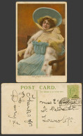 Delcampe - British Actress Miss MARIE STUDHOLME Hat & Fur KE7 1/2d 1905 Old Colour Postcard - Acteurs