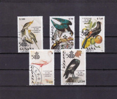 Delcampe - SA29g Guyana 1991 Birds, Landing In America, Used Stamps CV$20 - Guyane (1966-...)