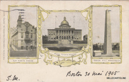 Delcampe - * MASSACHUSETTS - Boston - State House & Bunker Hill Monument 1905 - Other & Unclassified